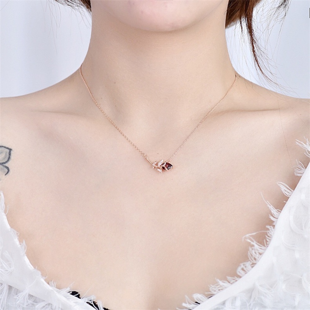 925 silver necklace, ROSE - Picture 5 of 5